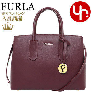 FURLA Tessa Leather Tote Bag burgundy Red Crossbody